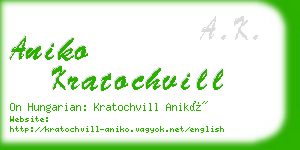 aniko kratochvill business card